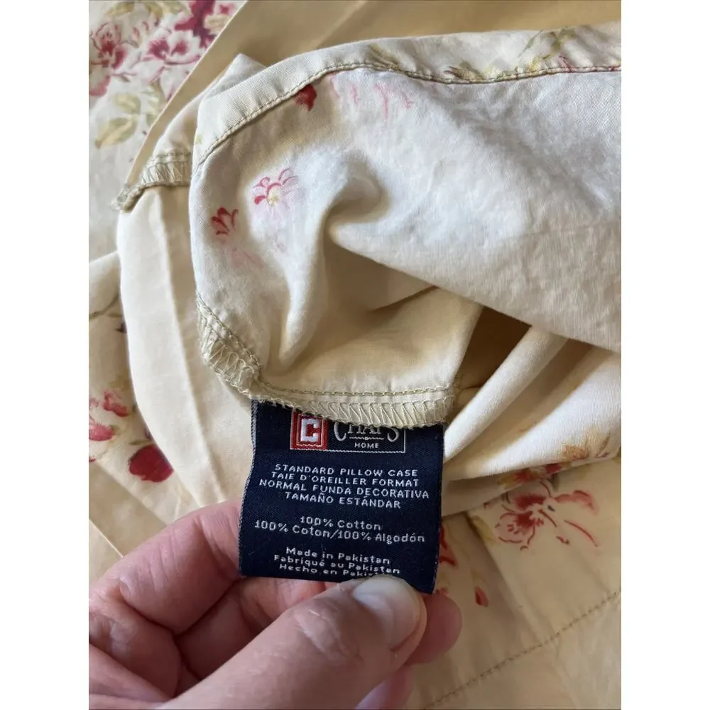 Vtg Chaps Essex Garden Cottage Shabby Rose Floral Sheet Set Twin Ralph Lauren